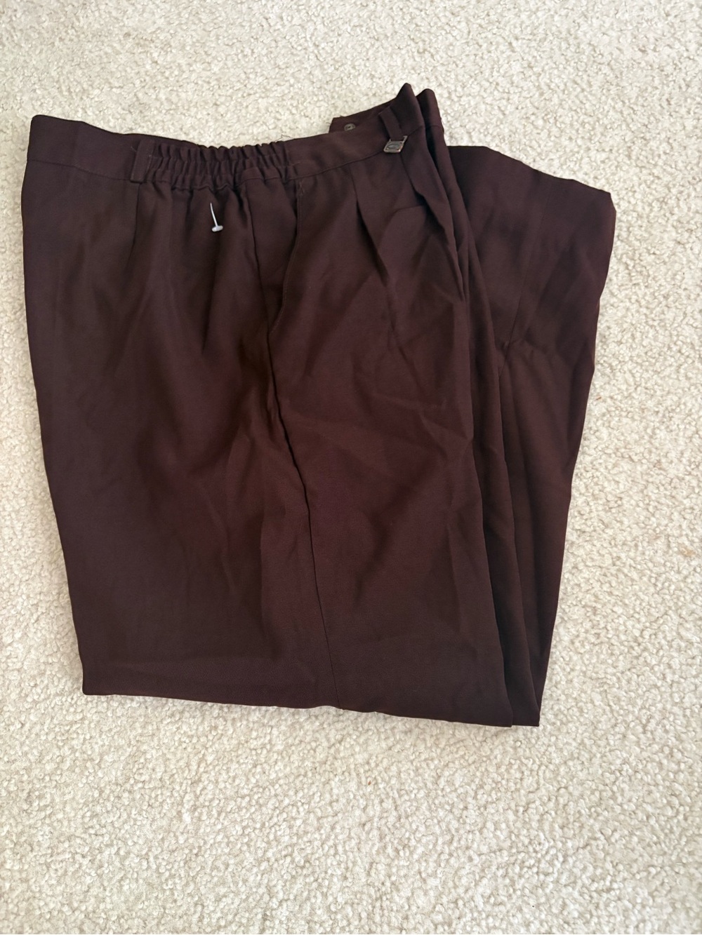 Women's Elastic-Waist Wide-Leg Trousers - Deep Brown